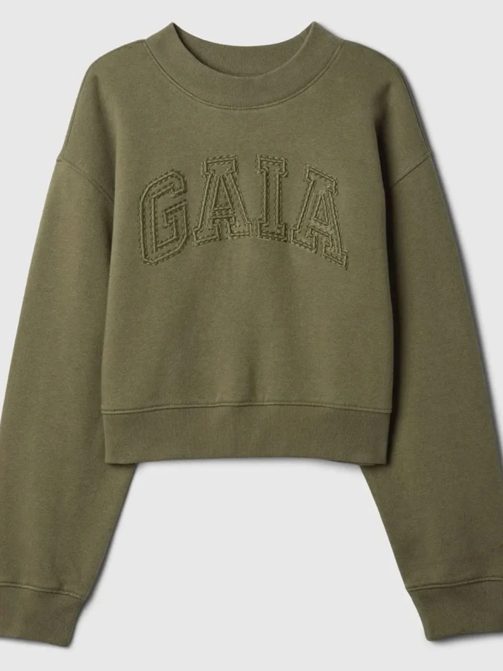 NWT Gap×Cult Gaia $55 Kids VintageSoft Logo Sweatshirt, Olive, Sz L(10), M(8)